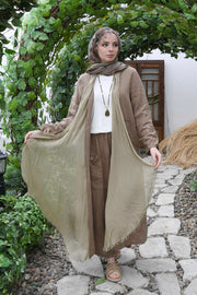 İpekli Keten Kap Camel