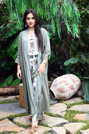 İpekli Keten Kap Haki