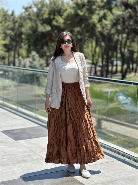 İthal Crash Etek Camel