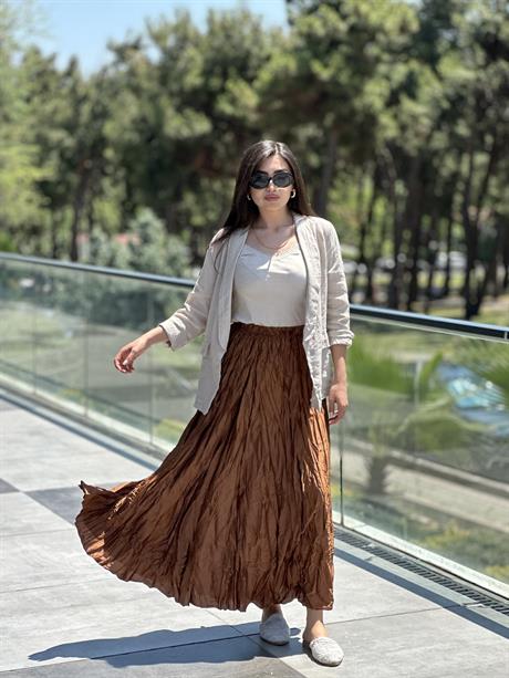 İthal Crash Etek Camel