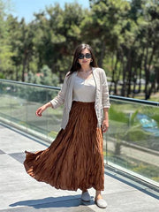 İthal Crash Etek Camel