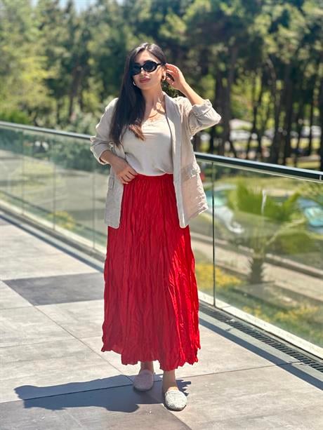 İthal Crash Etek Kırmızı