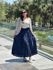 İthal Crash Etek Lacivert