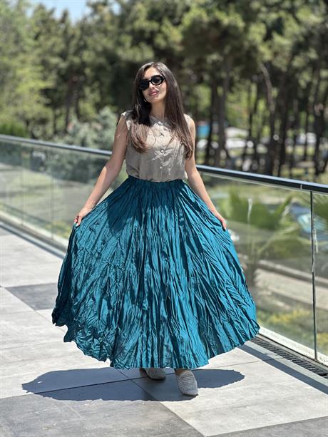 İthal Crash Etek Turkuaz