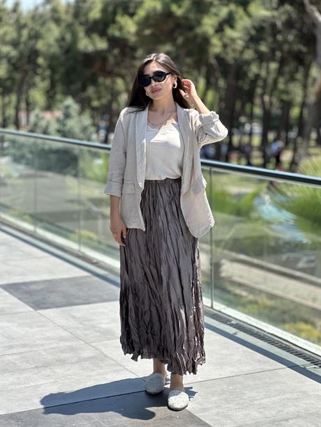 İthal Crash Etek Vizon