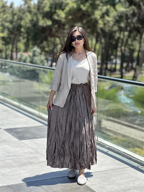 İthal Crash Etek Vizon