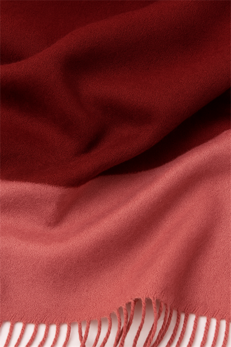 Kırmızı – Pudra Renk Geçişli Kaşmir Şal