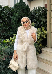 Kisya Yelek Krem İşlemeli