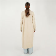 Kolları İnci İşlemeli Sakal İp Hırka Krem