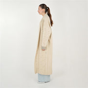 Kolları İnci İşlemeli Sakal İp Hırka Krem