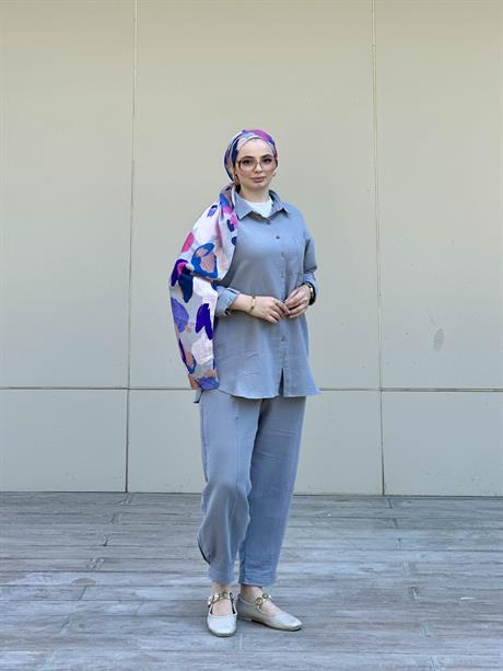 Müslin Gömlek Takım Rs-090 Gri