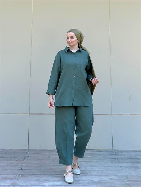 Müslin Gömlek Takım Rs-090 Haki