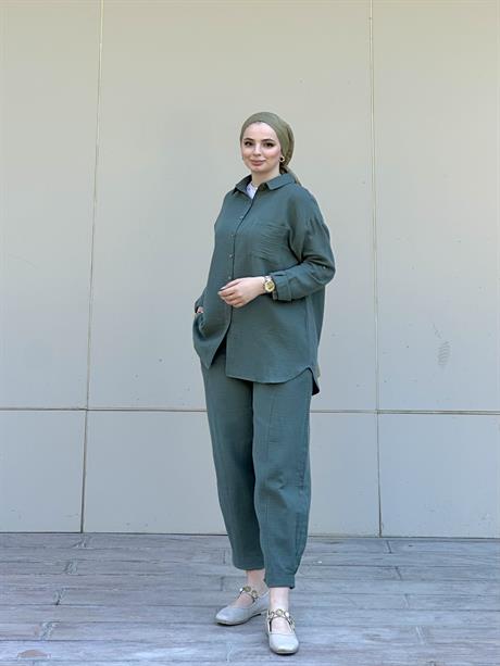 Müslin Gömlek Takım Rs-090 Haki