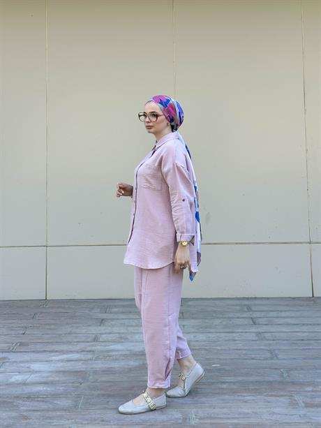 Müslin Gömlek Takım Rs-090 Pudra