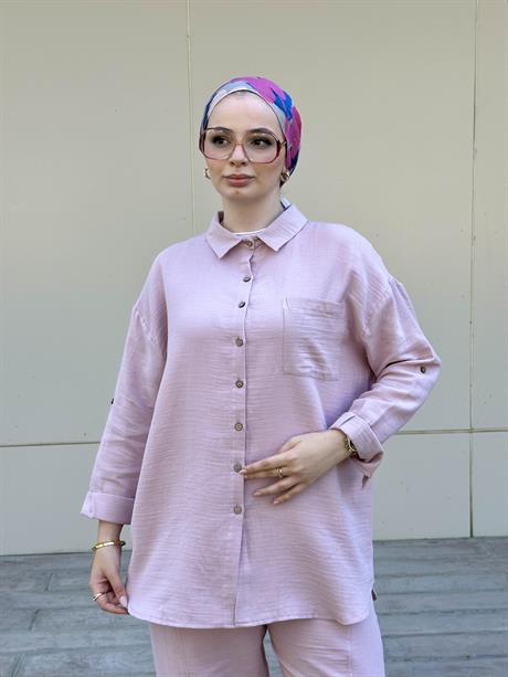 Müslin Gömlek Takım Rs-090 Pudra