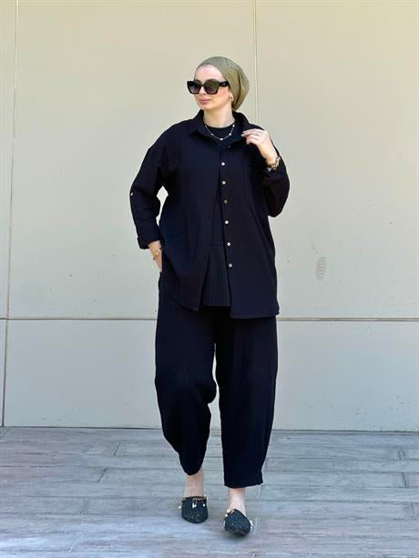 Müslin Gömlek Takım Rs-090 Siyah