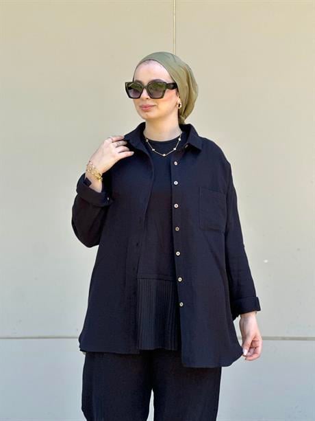 Müslin Gömlek Takım Rs-090 Siyah