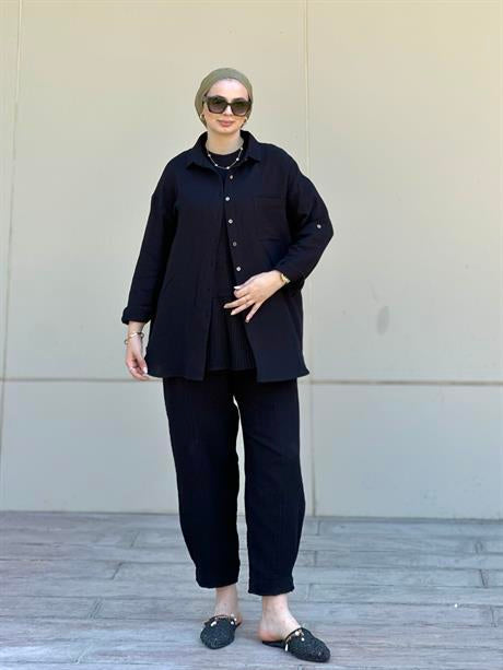 Müslin Gömlek Takım Rs-090 Siyah