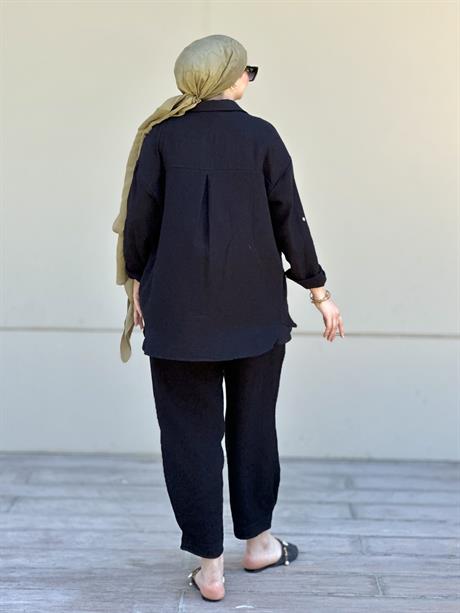 Müslin Gömlek Takım Rs-090 Siyah