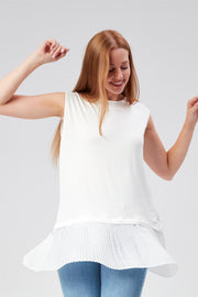 Penye Piliseli İçlik Beyaz