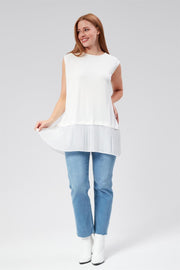 Penye Piliseli İçlik Beyaz