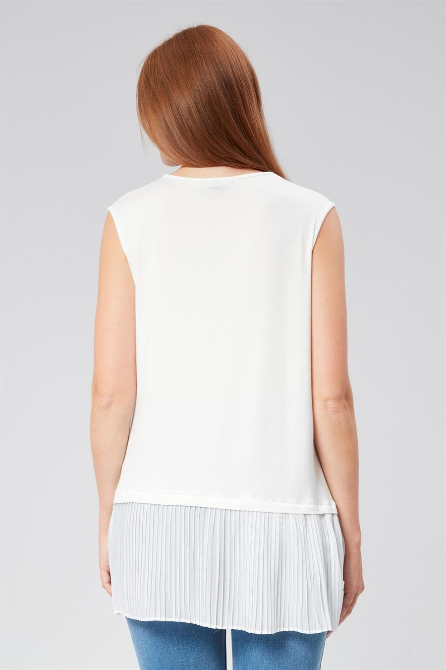 Penye Piliseli İçlik Beyaz