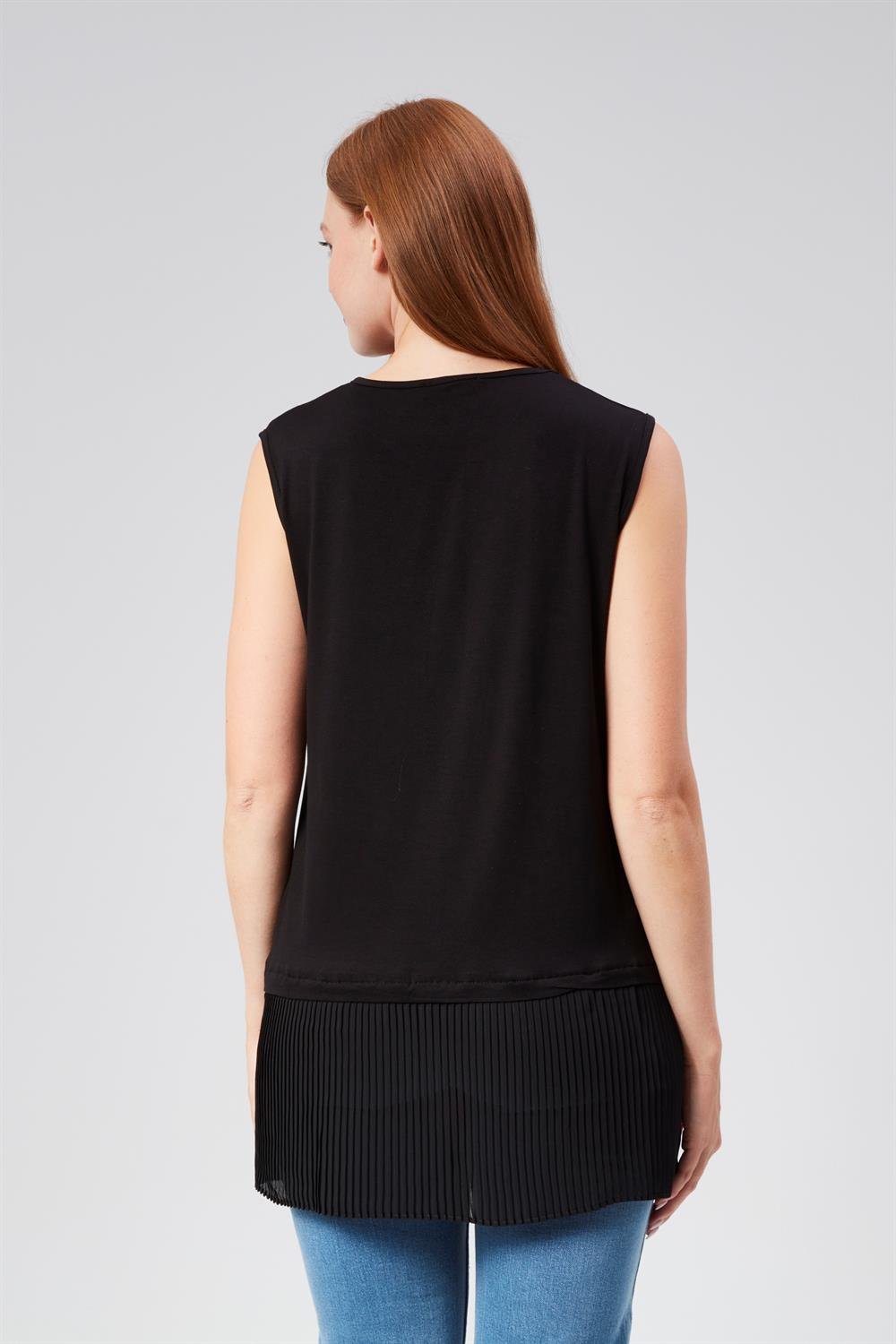 Penye Piliseli İçlik Siyah