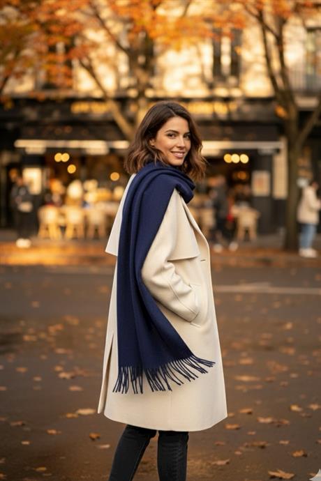 Royal Touch Kaşmir Şal – 185×70 cm Lacivert