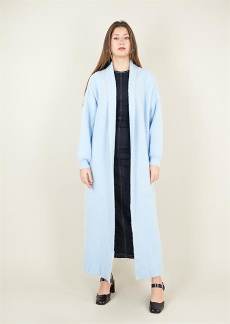 Sakal İplik Model Uzun Hırka Mavi