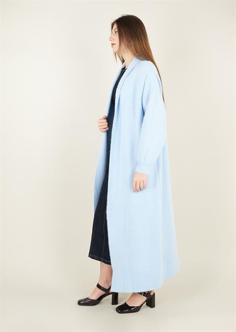 Sakal İplik Model Uzun Hırka Mavi