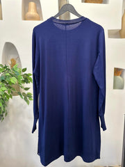 Şifonlu Altı Piliseli Tunik Lacivert