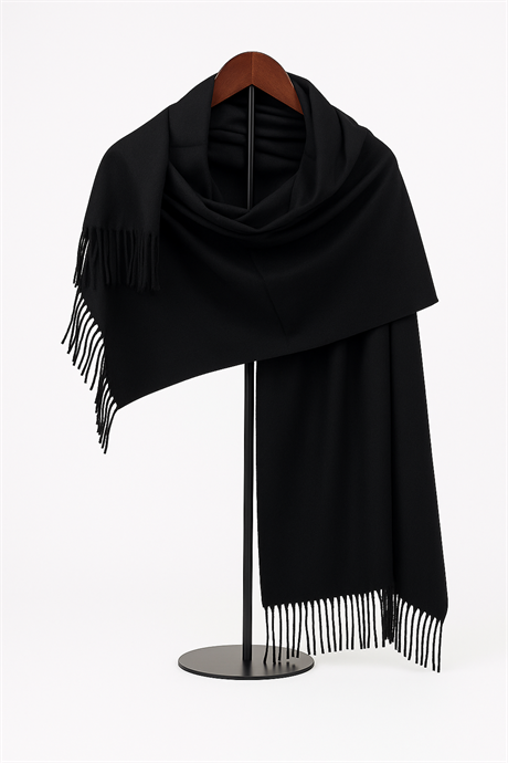 Siyah Kaşmir Şal