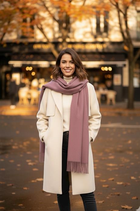 Soft Touch Kaşmir Şal – 185×70 cm Gül Kurusu