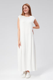 Tam Boy Sıfır Kol Penye İçlik Beyaz