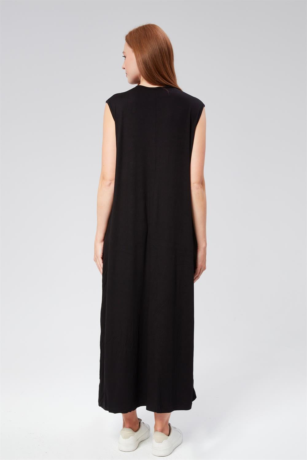 Tam Boy Sıfır Kol Penye İçlik Siyah