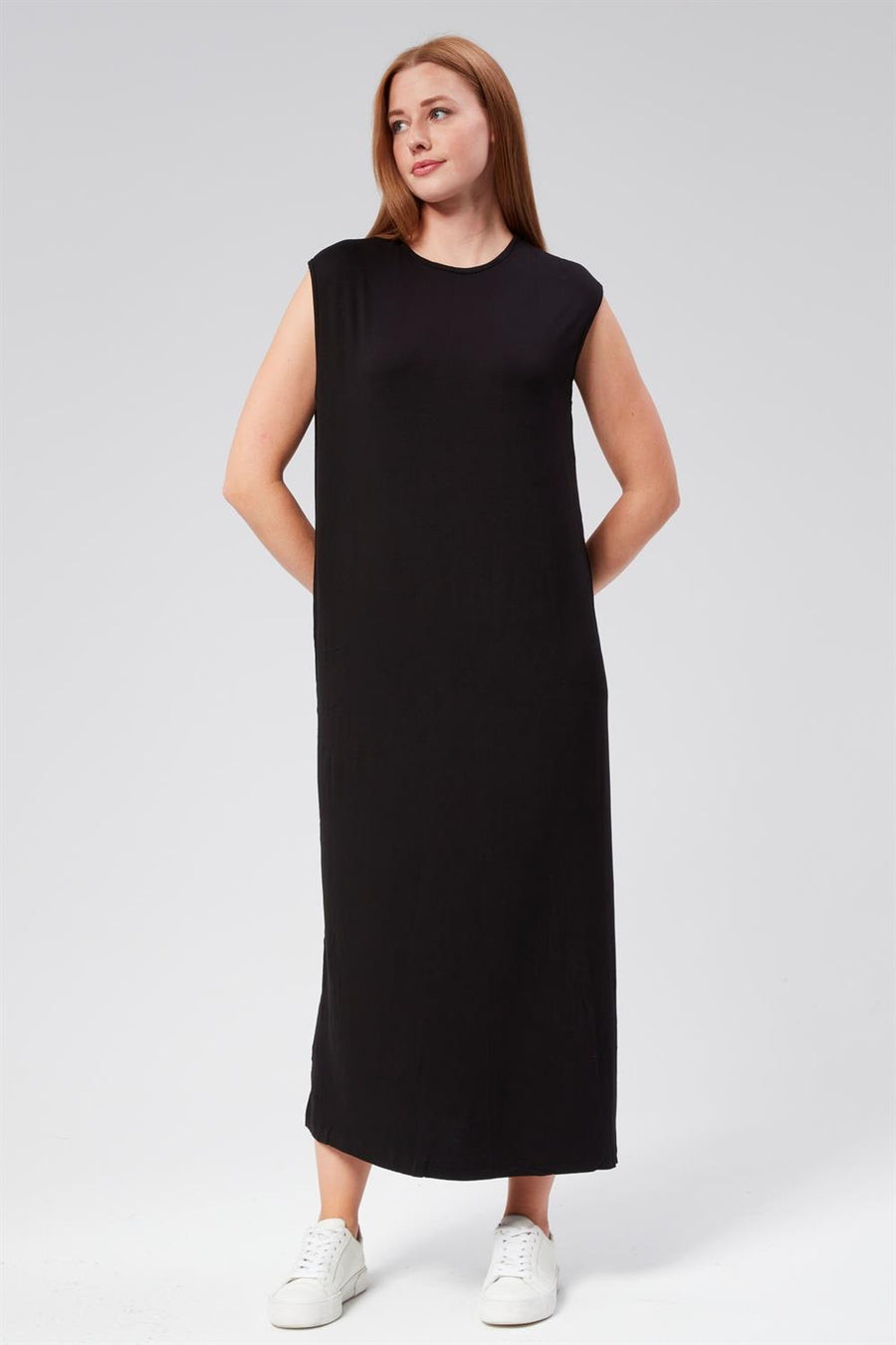 Tam Boy Sıfır Kol Penye İçlik Siyah