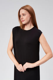 Tam Boy Sıfır Kol Penye İçlik Siyah