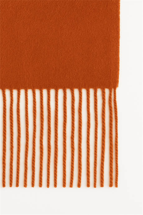 Tarçın  Renkli Püsküllü Kaşmir Şal