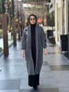 Taş İşlemeli Angora Hırka-Füme
