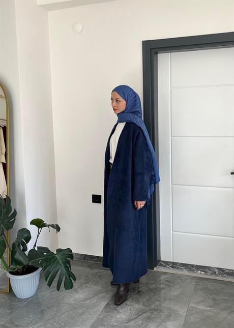 Taş İşlemeli Angora Hırka-lacivert