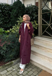 Taş İşlemeli Hırka-Mürdüm