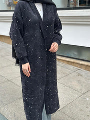 Taş Serpme Yumoş Hırka Siyah