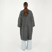 Tek Tarafı İşlemeli Triko Hırka Füme