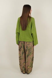 Üç Düğmeli Cepli Keten Ceket