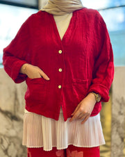 Wien Kısa Ceketli Keten Takım