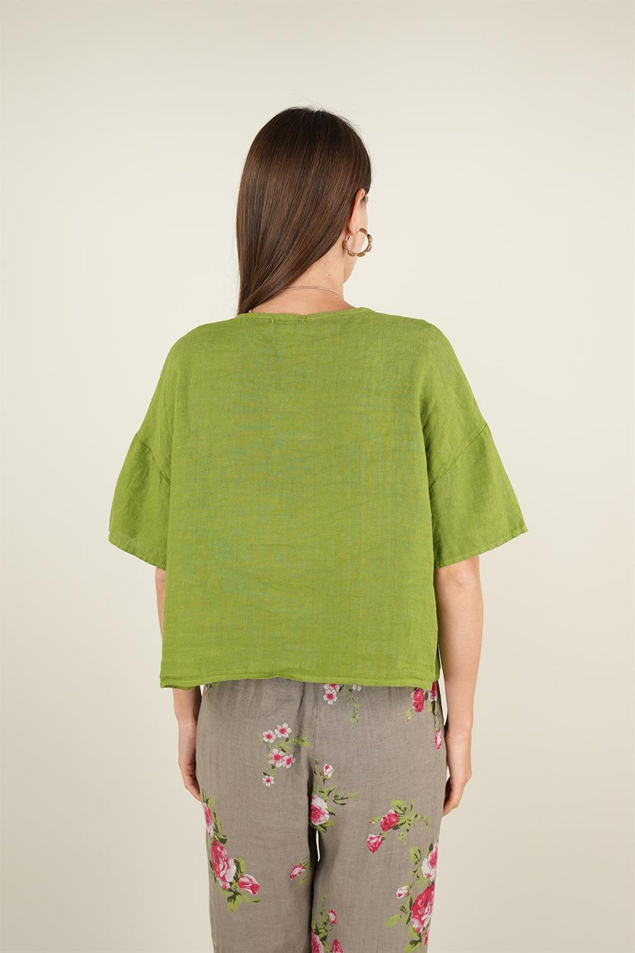 Zeva Kısa Kollu Keteten Ceket Yeşil