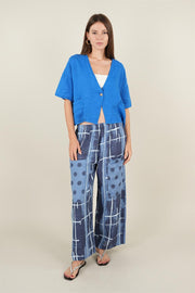 Zeva Kısa Kollu Keteten Ceket Mavi